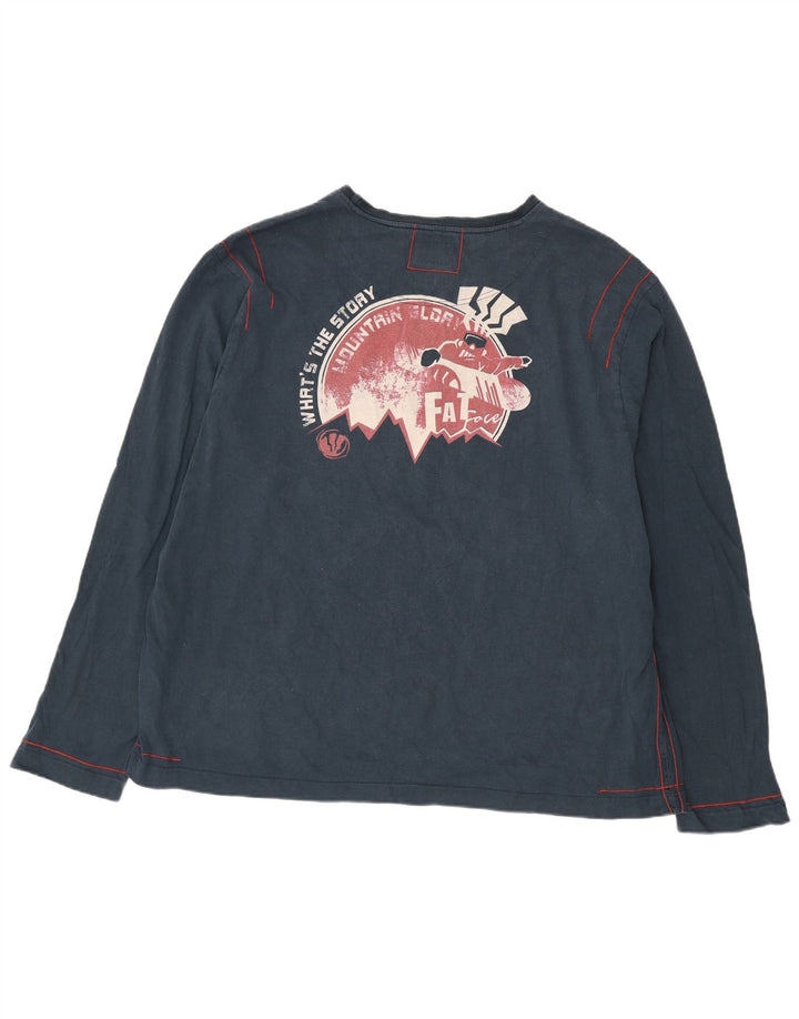 Fat Face pentru bărbați Top grafic cu mânecă lungă 2XL, bumbac bleumarin
