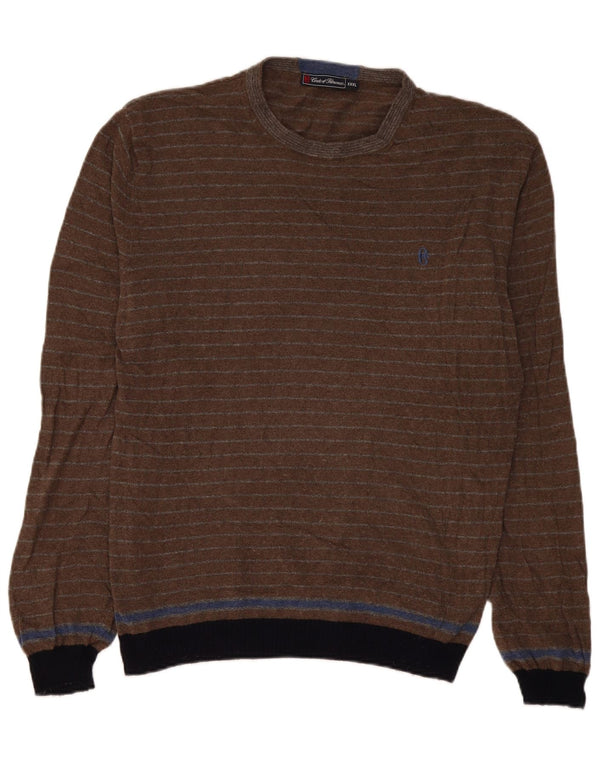 Pulover pentru bărbați Conte of Florence, cu decolteu, 3XL, maro, bloc de culoare