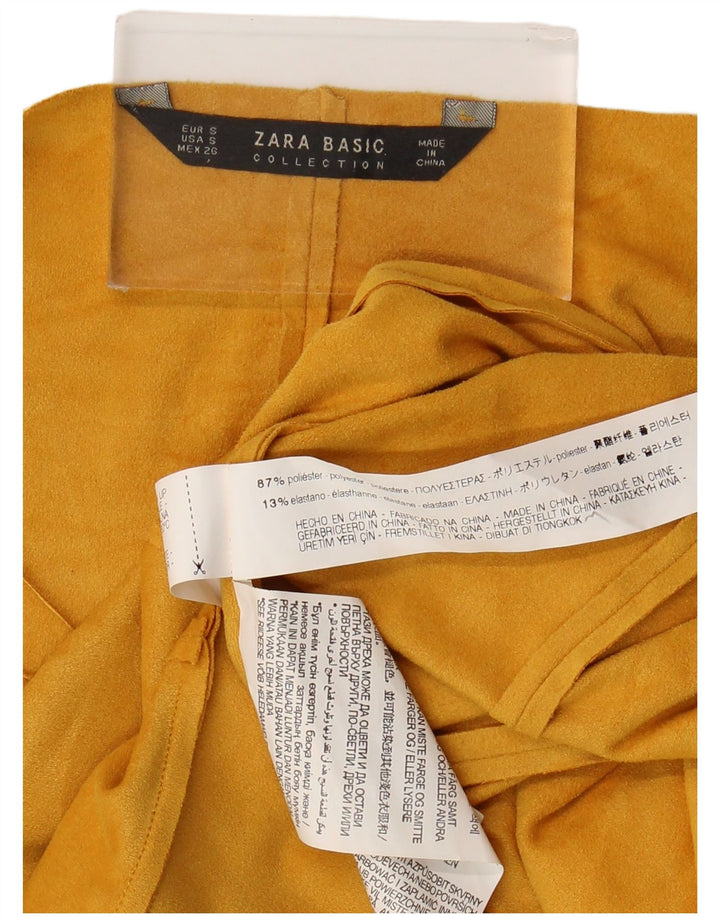 Top cardigan pentru femei Zara UK 10 Poliester galben mic