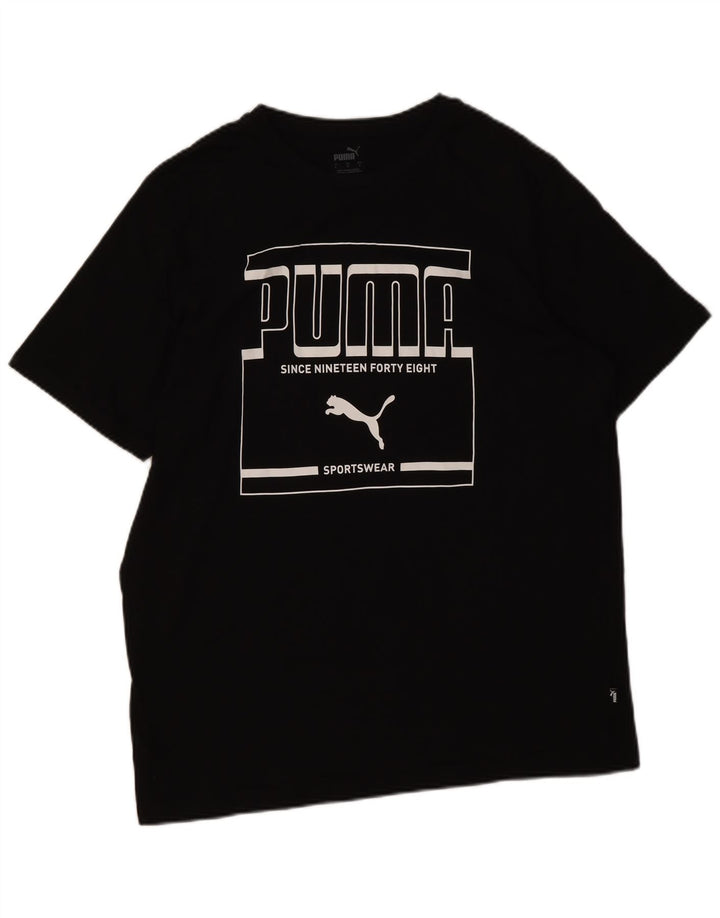 Tricou grafic Puma pentru bărbați Top mare din bumbac negru