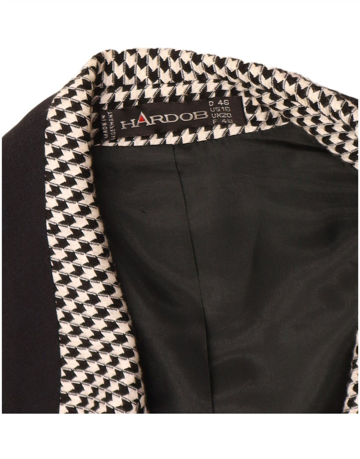 Jachetă pentru femei Hardob cu piept dublu UK 20 2XL Negru Houndstooth