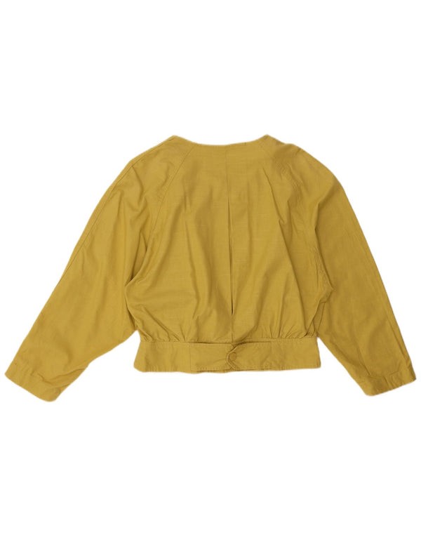 Bomber asimetric vintage pentru femei IT 38 XS bumbac galben