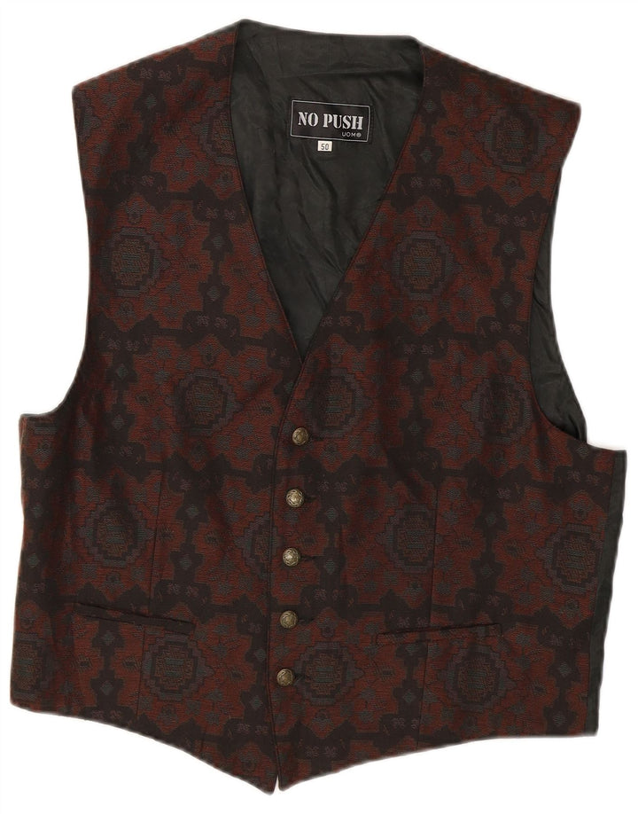 Vestă Vintage pentru bărbați IT 50 Maro Mediu Ikat Poliester