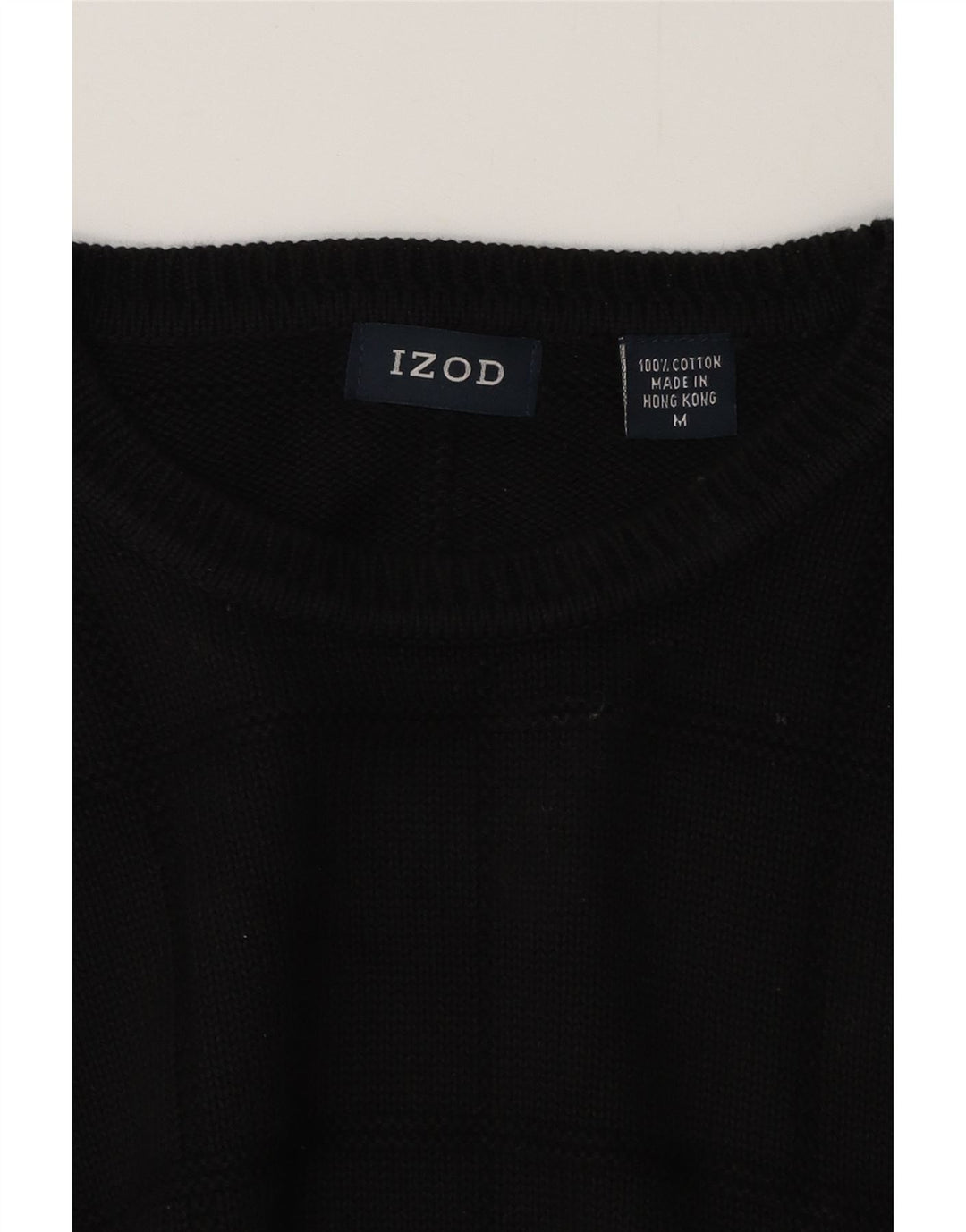 Pulover IZOD pentru bărbați, cu gât roșu, bumbac mediu negru
