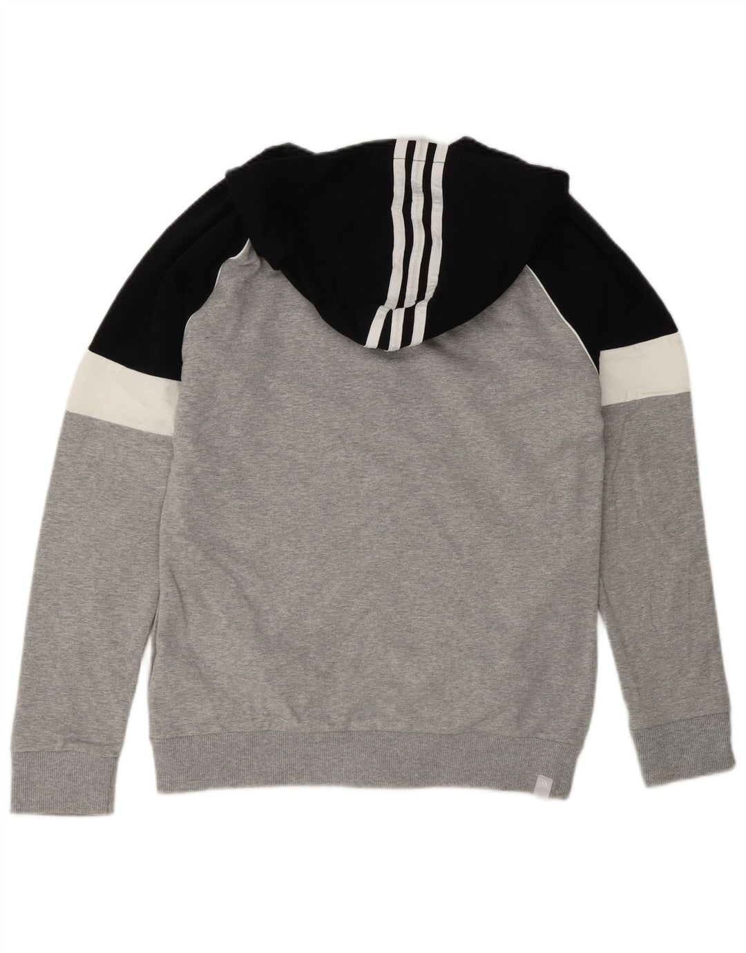 Pulover Adidas pentru bărbați, cu fermoar, din bumbac color bloc, gri mediu