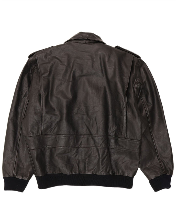 Jachetă vintage pentru bărbați din shearling IT 48 Medium Black
