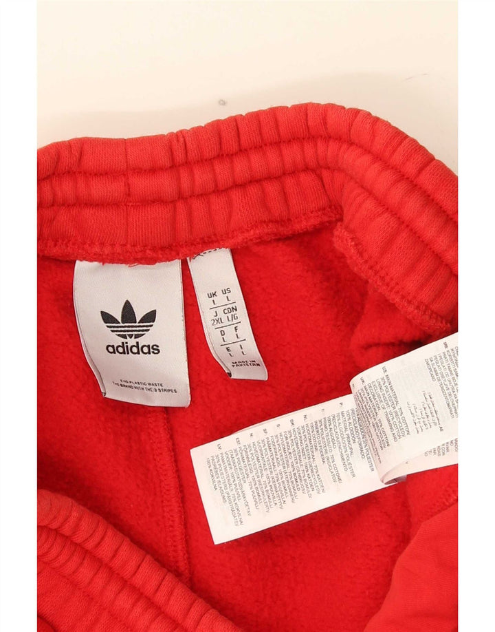 Pantaloni scurți sport Adidas pentru bărbați, bumbac roșu mare