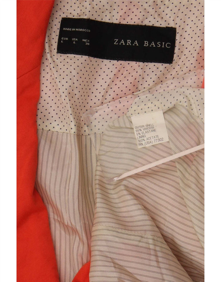 Blazer pentru femei Zara cu 1 nasture UK 14 mare portocaliu viscoză