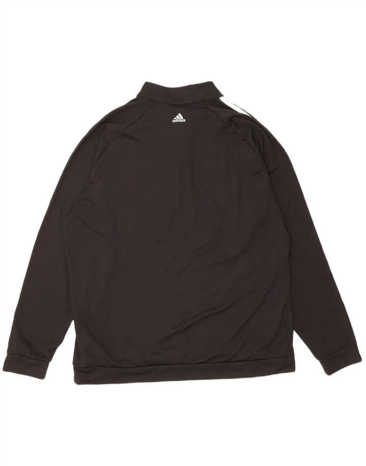Hanorac pentru bărbați Adidas, cu fermoar, cu gât, XL, poliester negru