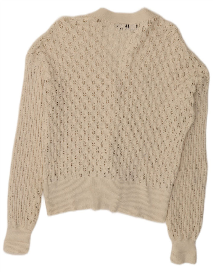 Pulover cardigan pentru femei Marks & Spencer UK 14, mare, alb, bumbac