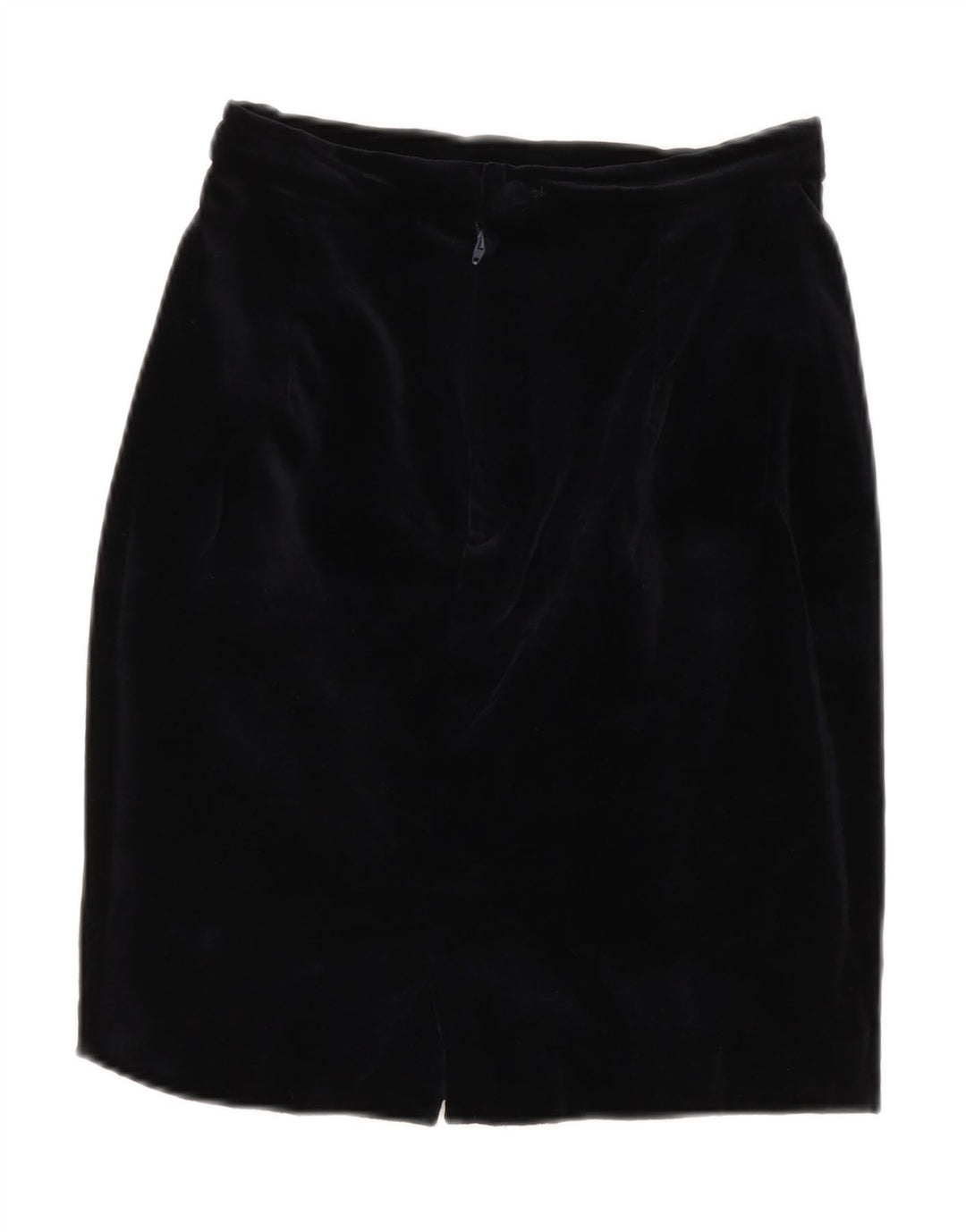 Fusta creion din catifea cu talie înaltă pentru femei VINTAGE IT 42 Medium W26 Bleumarin