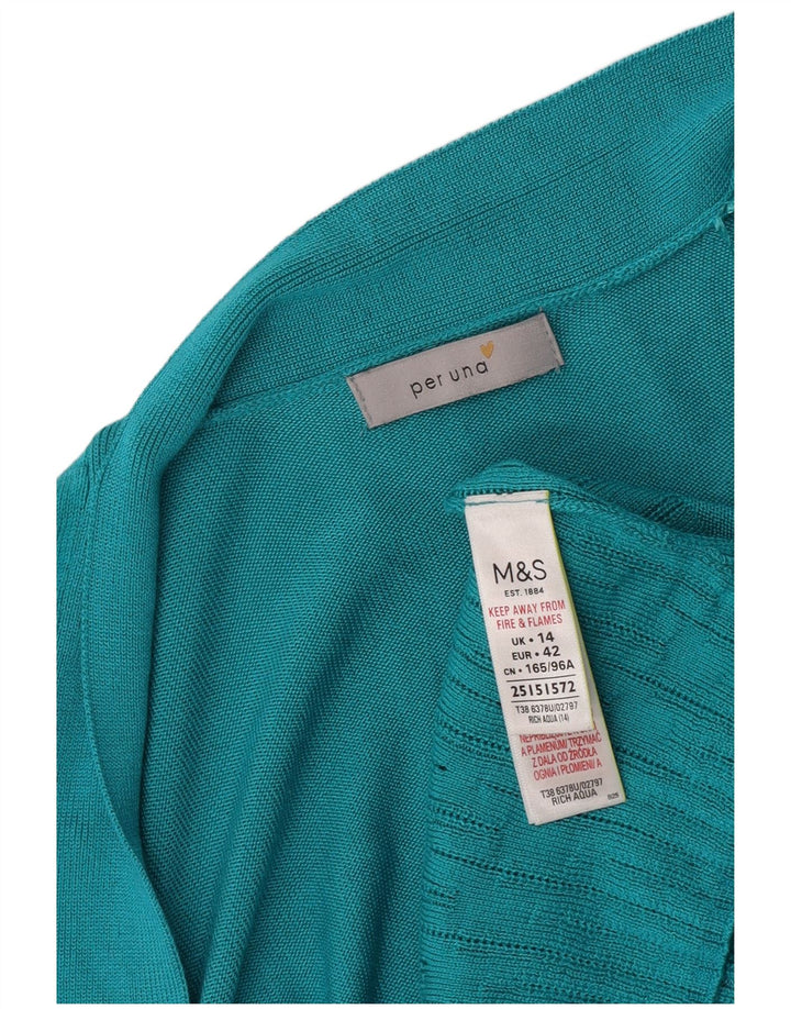 Pulover cardigan deschis pentru femei Marks & Spencer UK 14 mare turcoaz