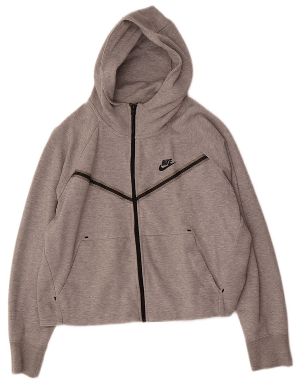 Pulover Nike Crop Zip pentru femei UK 16, mare, gri bumbac