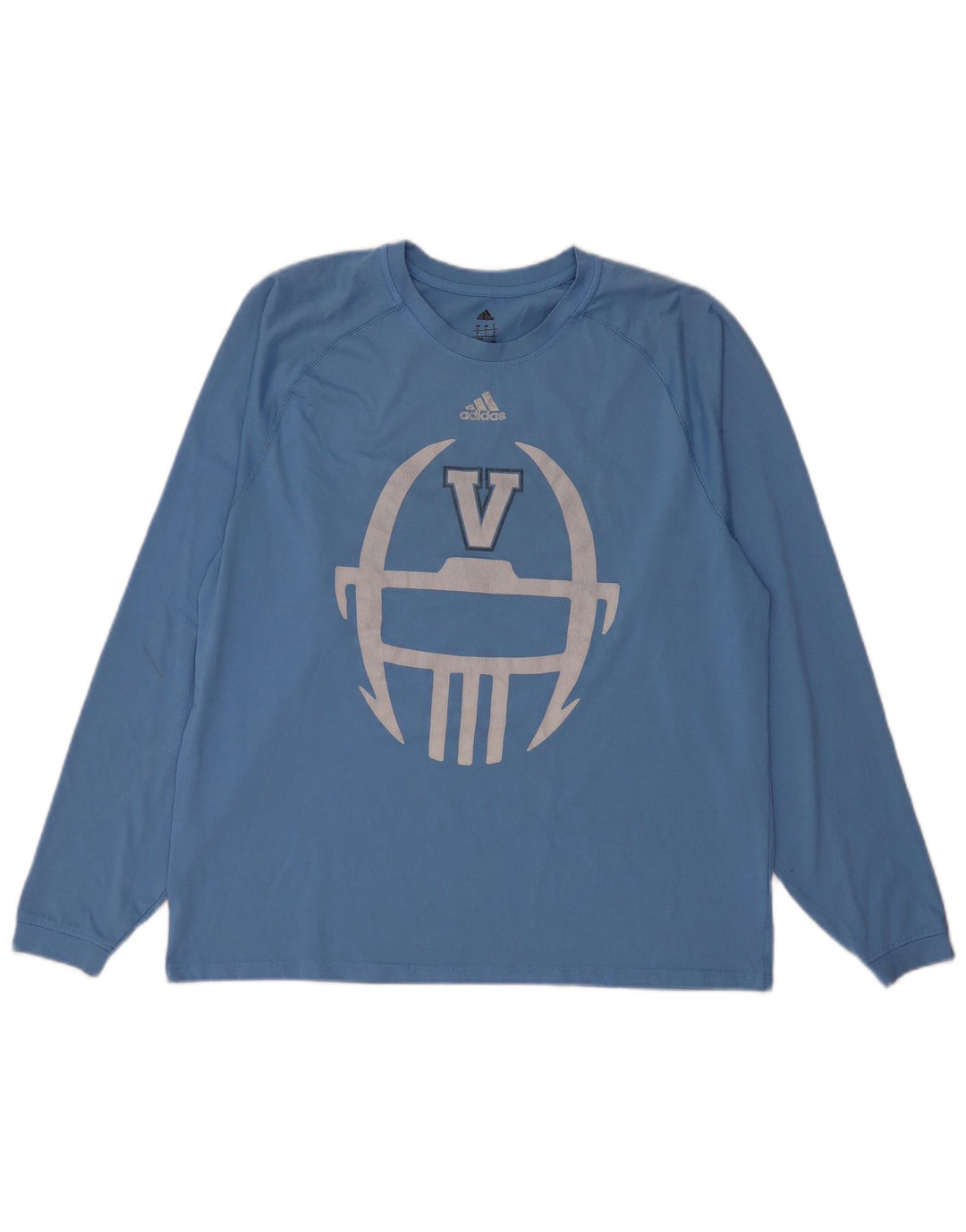 Adidas Villanova Graphic Top cu mânecă lungă, mare, albastru, poliester