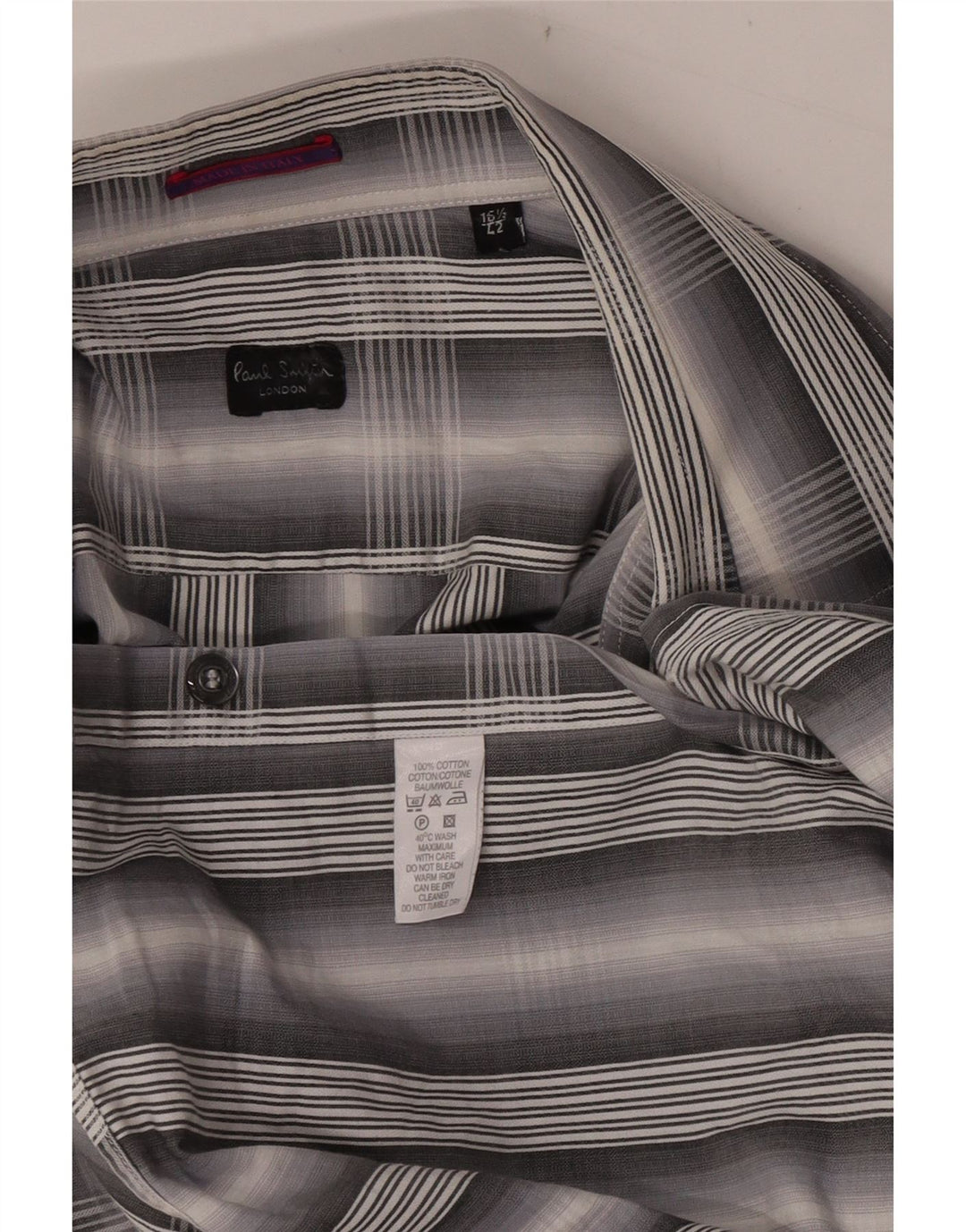 Cămașă pentru bărbați Paul Smith Mărimea 42 16 1/2 mare, bumbac cu carouri gri