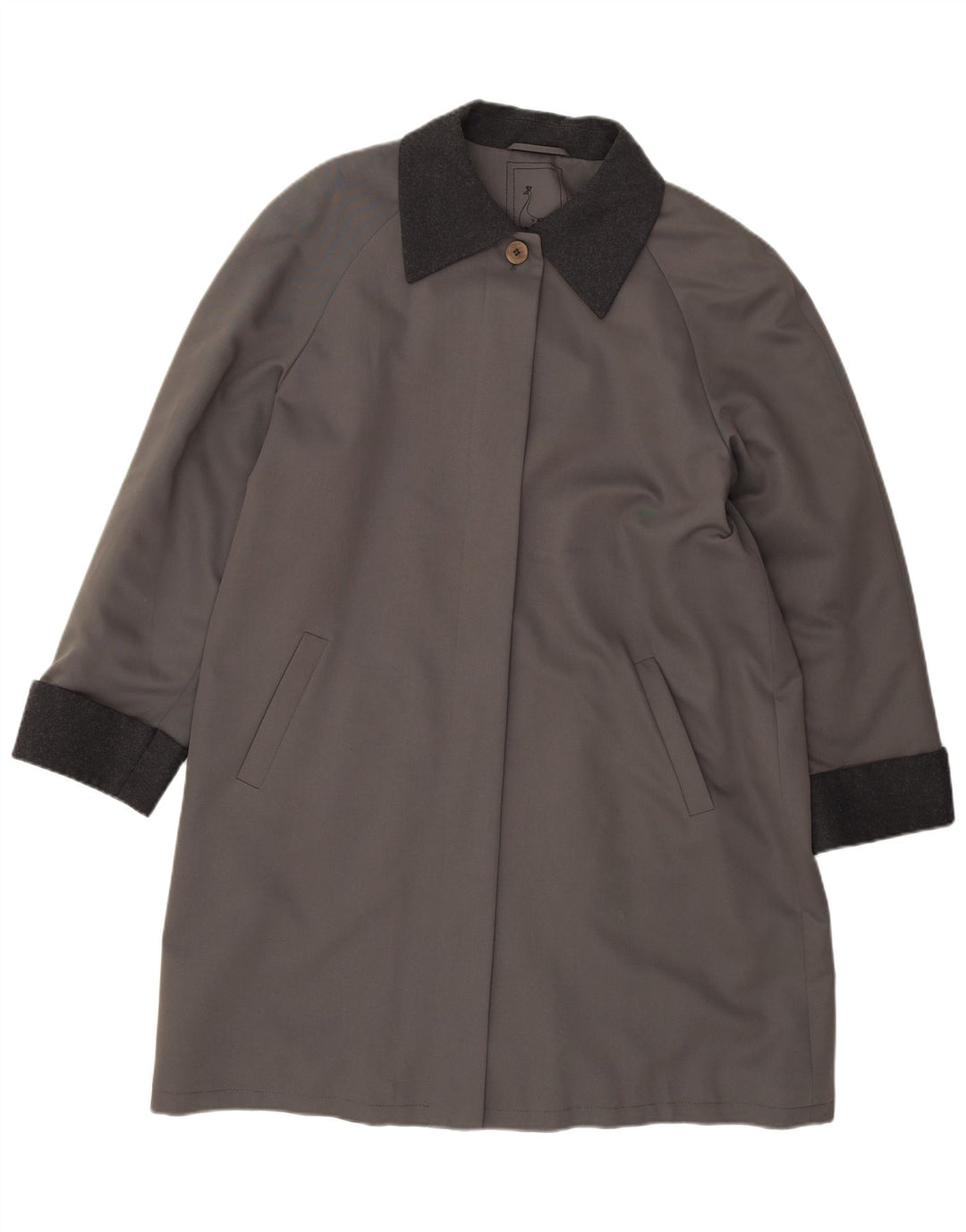 VINTAGE Pardesiu supradimensionat pentru femei EU 40 Lână gri mediu