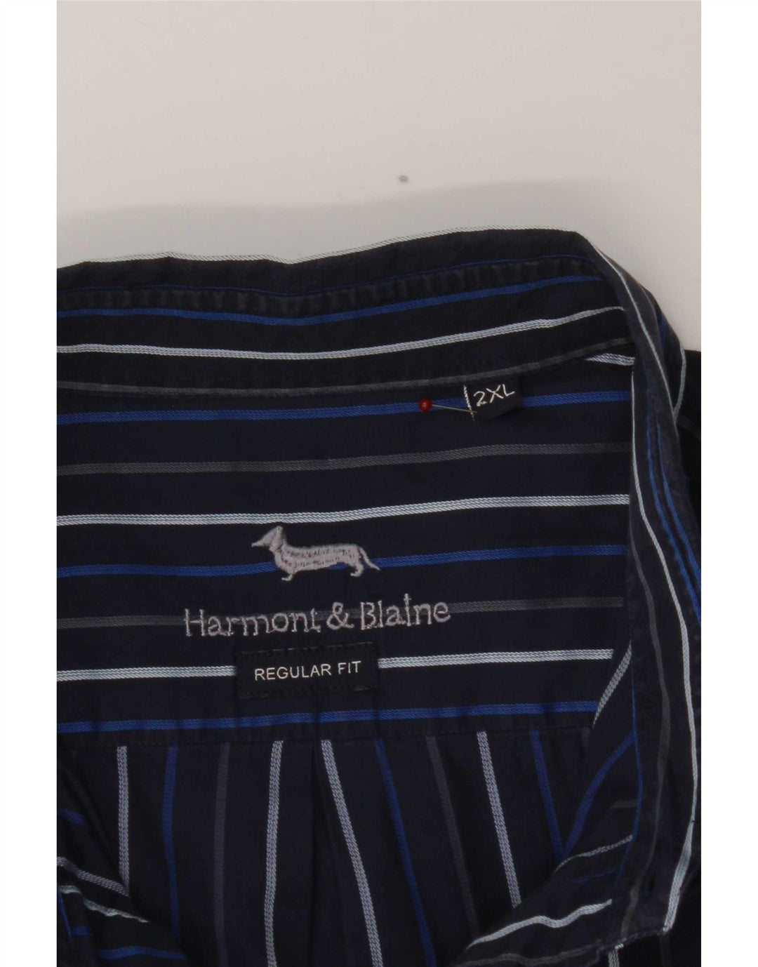 Cămașă Harmont & Blaine pentru bărbați, cu tăiere obișnuită, 2XL, bleumarin, cu dungi