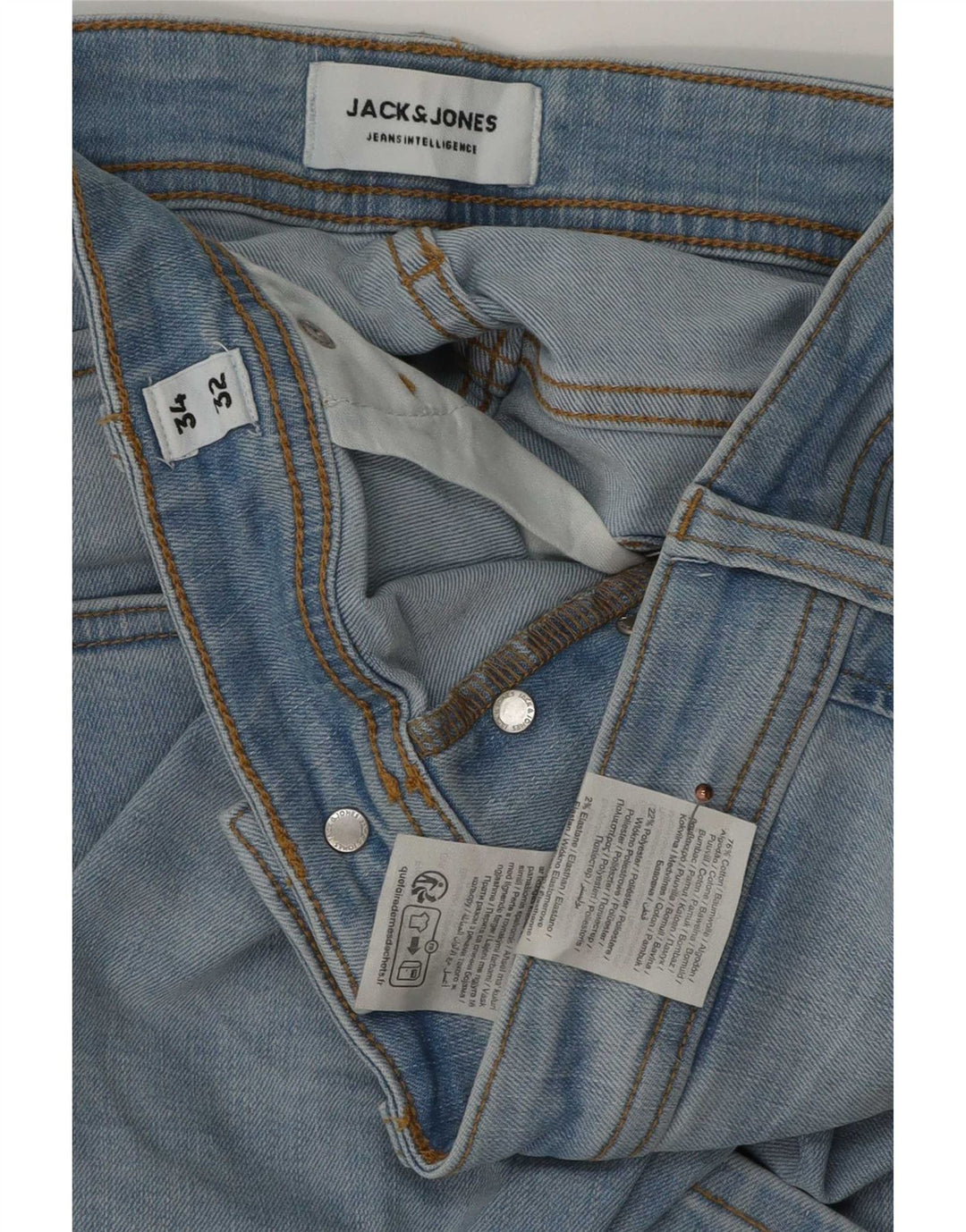 Blugi slim pentru bărbați Jack & Jones W34 L32 Bumbac albastru
