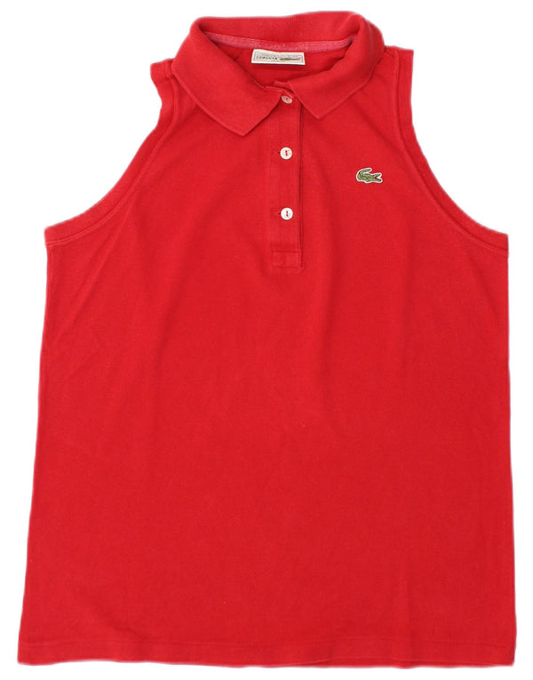 Tricou polo fără mâneci pentru femei Lacoste Mărimea 42 Bumbac roșu mare