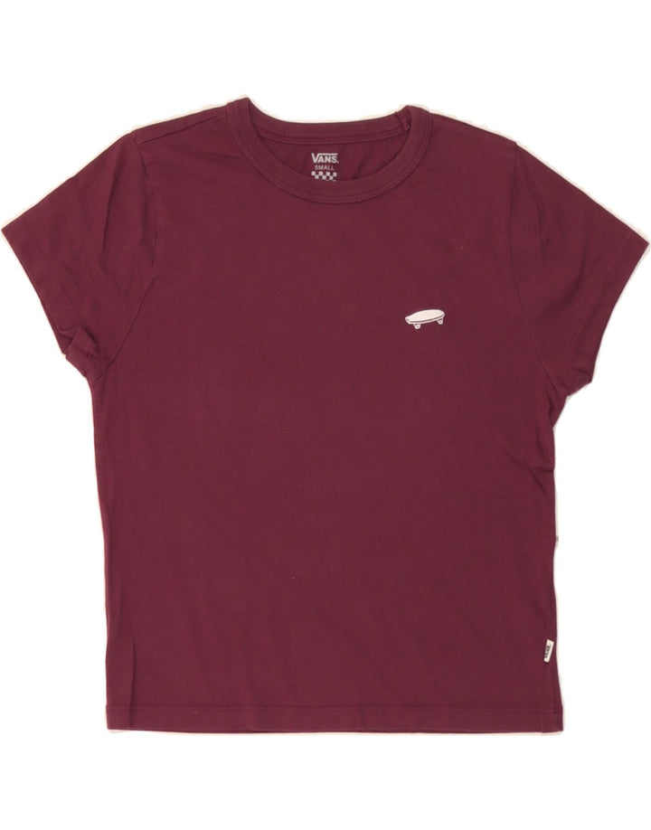 VANS Womens T-Shirt Top UK 10 Small Burgundy Vintage Vans and Second-Hand Vans from Messina Hembry 