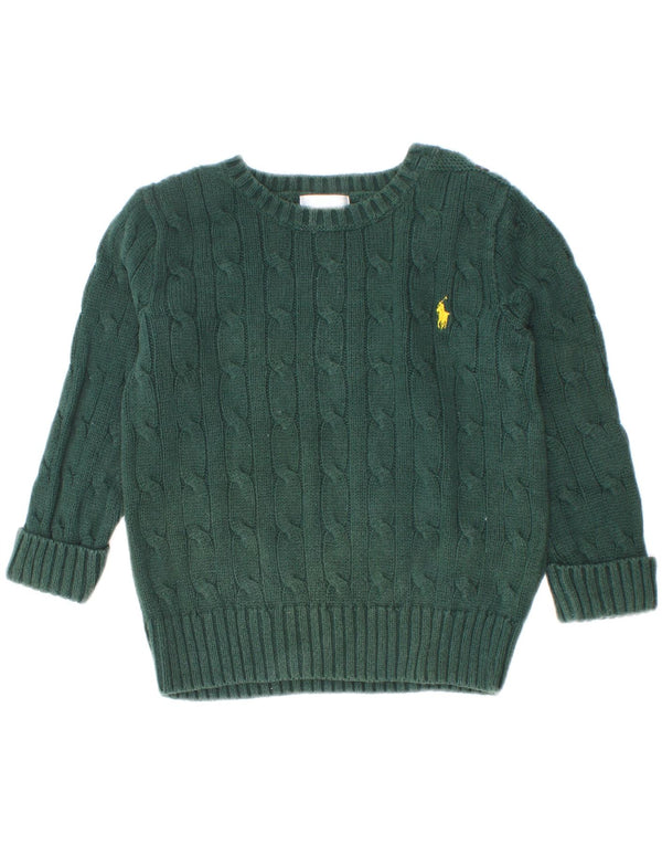 Ralph Lauren Pulover cu gât barca pentru bebelusi 18-24 luni bumbac verde