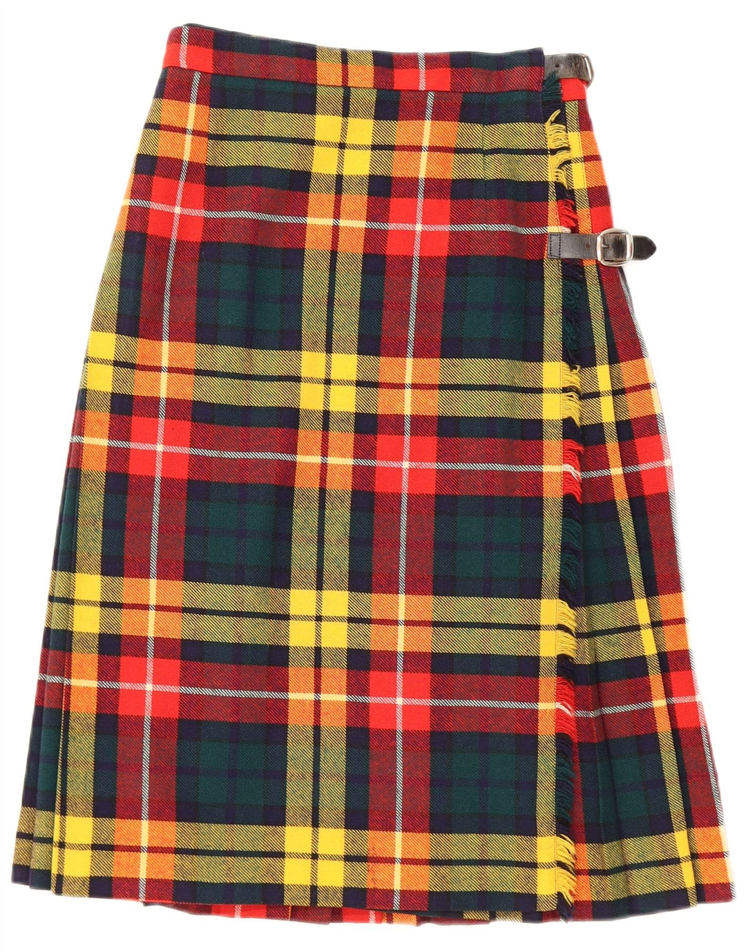 Fusta Wrap Femei Vintage W24 XS Lână nouă cu check multicolor