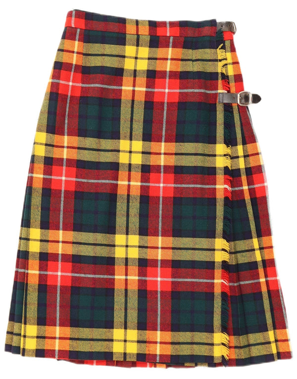 Vintage Womens Wrap Skirt W24 XS Multicoloured Check New Wool