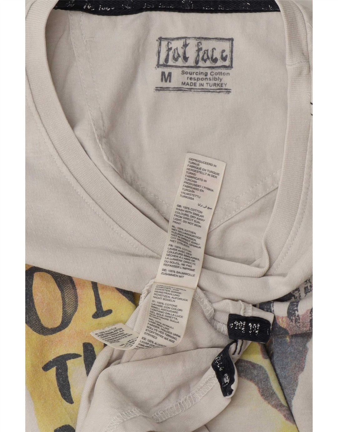 Tricou grafic pentru bărbați Fat Face Top Bumbac alb mediu