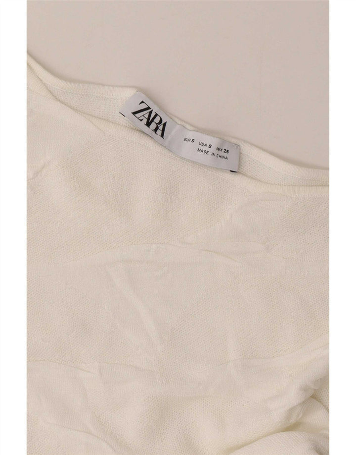 Top cu umăr scurt pentru femei Zara UK 8 Small White