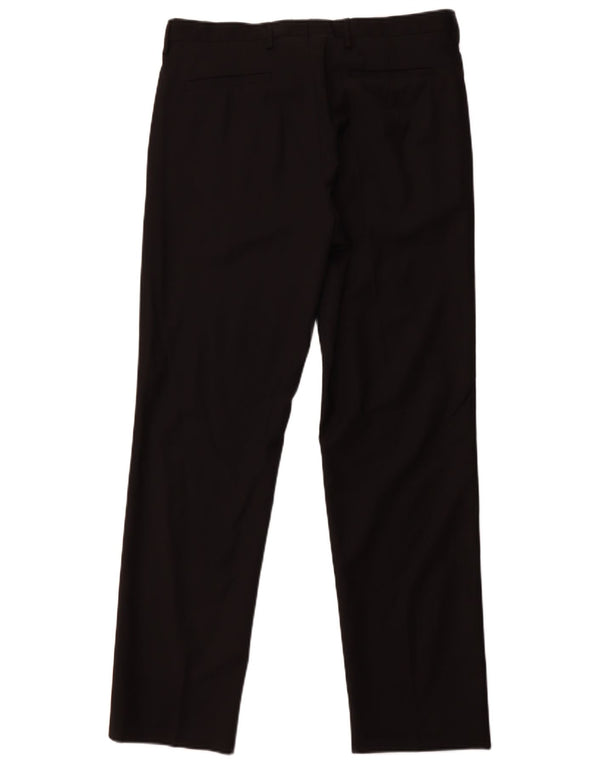 Pantaloni Drepți ZARA Bărbați EU 44 Mari L34 L31 Lână Neagră