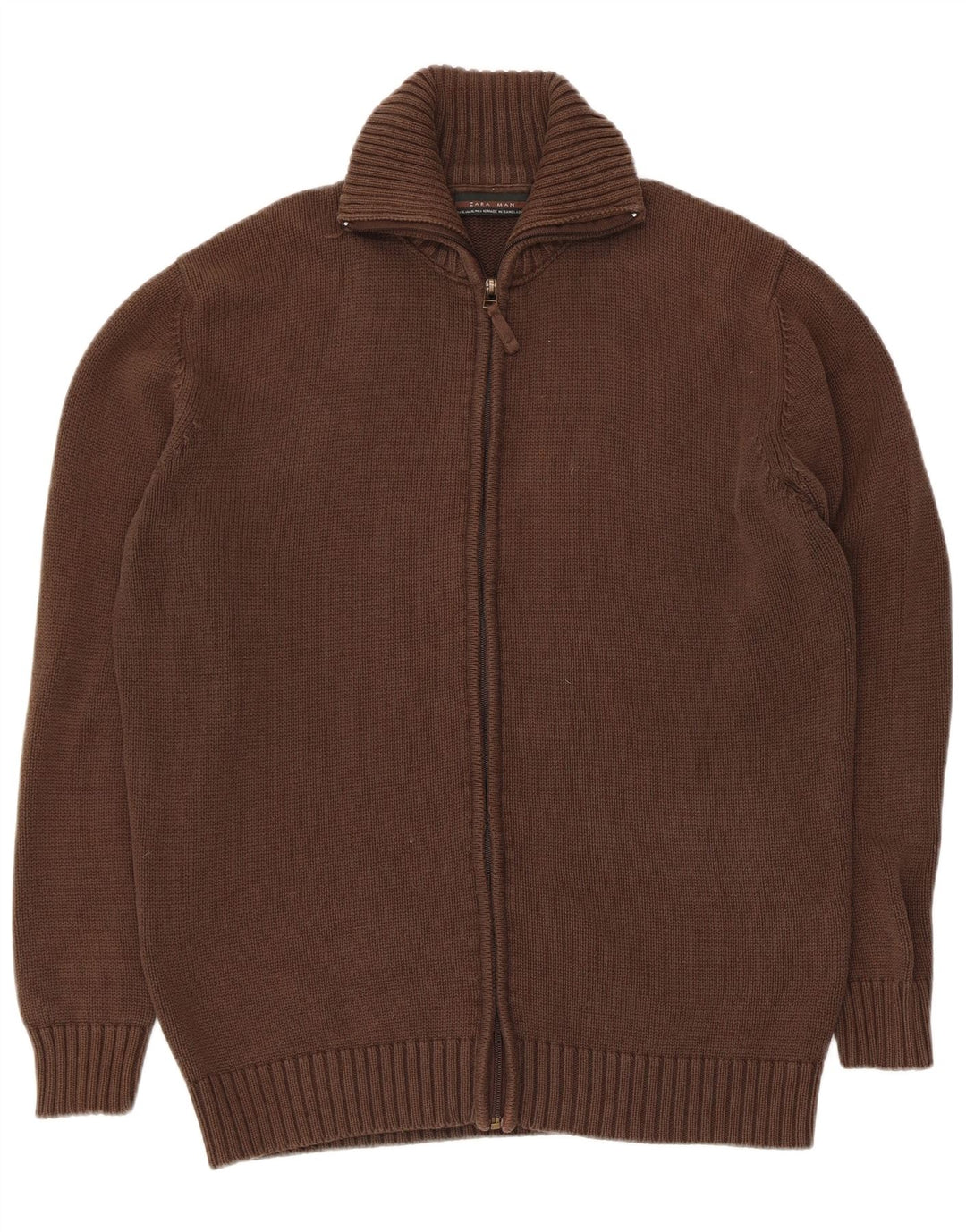 Pulover cardigan pentru bărbați Zara XL bumbac maro