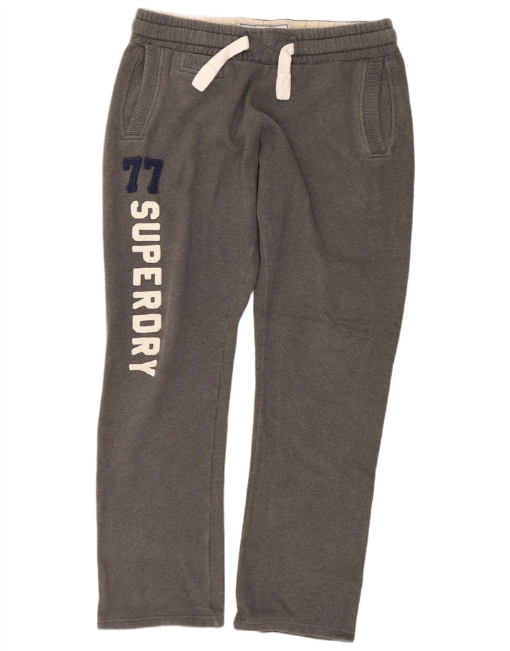 Pantaloni de trening grafic pentru bărbați Superdry, bumbac gri mediu