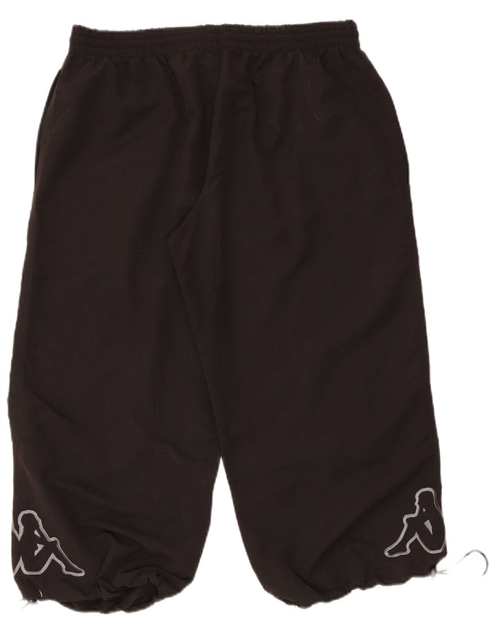 Pantaloni de trening KAPPA pentru bărbați grafic Capri, poliester mediu negru