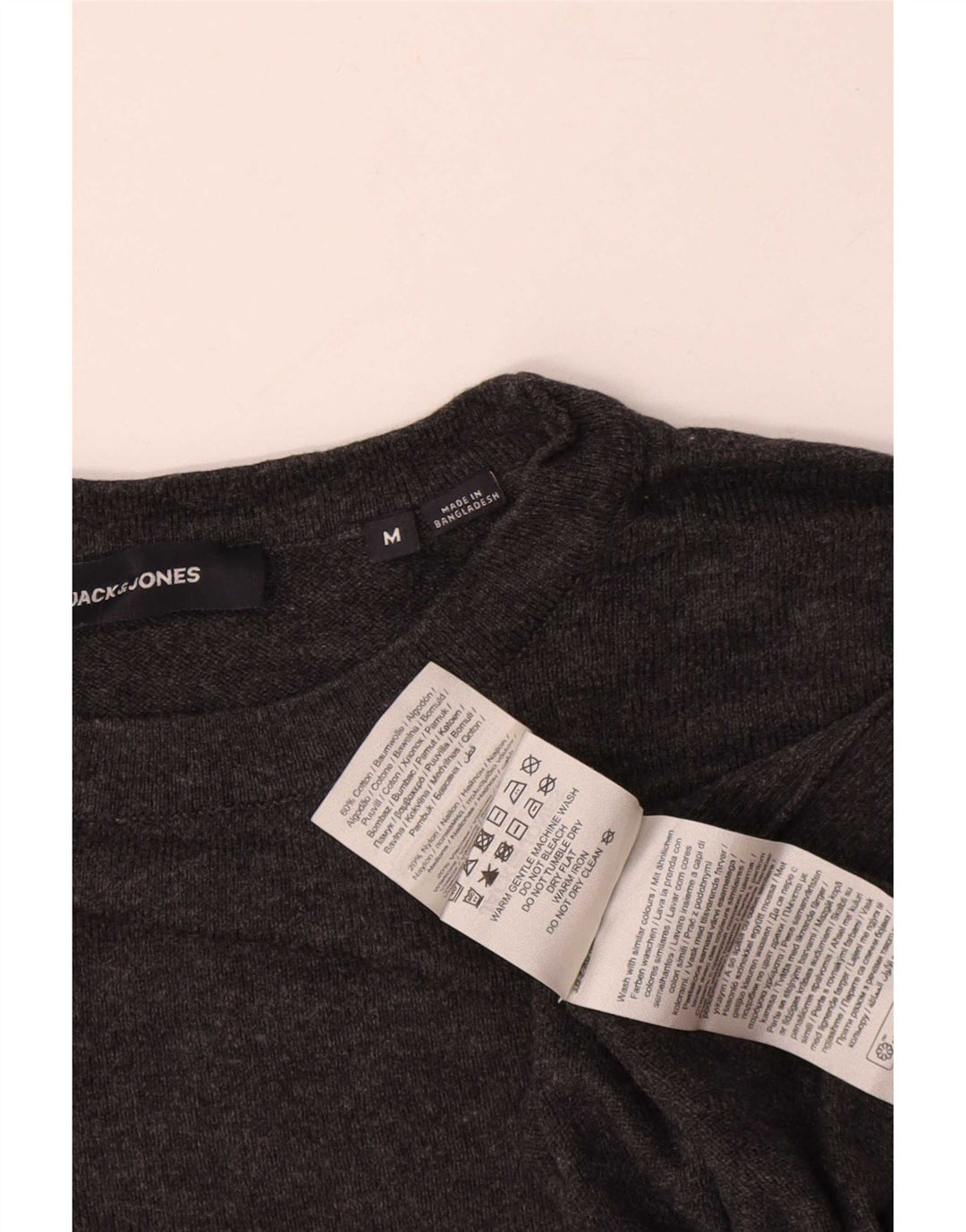 Pulover Jack & Jones pentru bărbați, cu gât crew, bumbac, gri mediu
