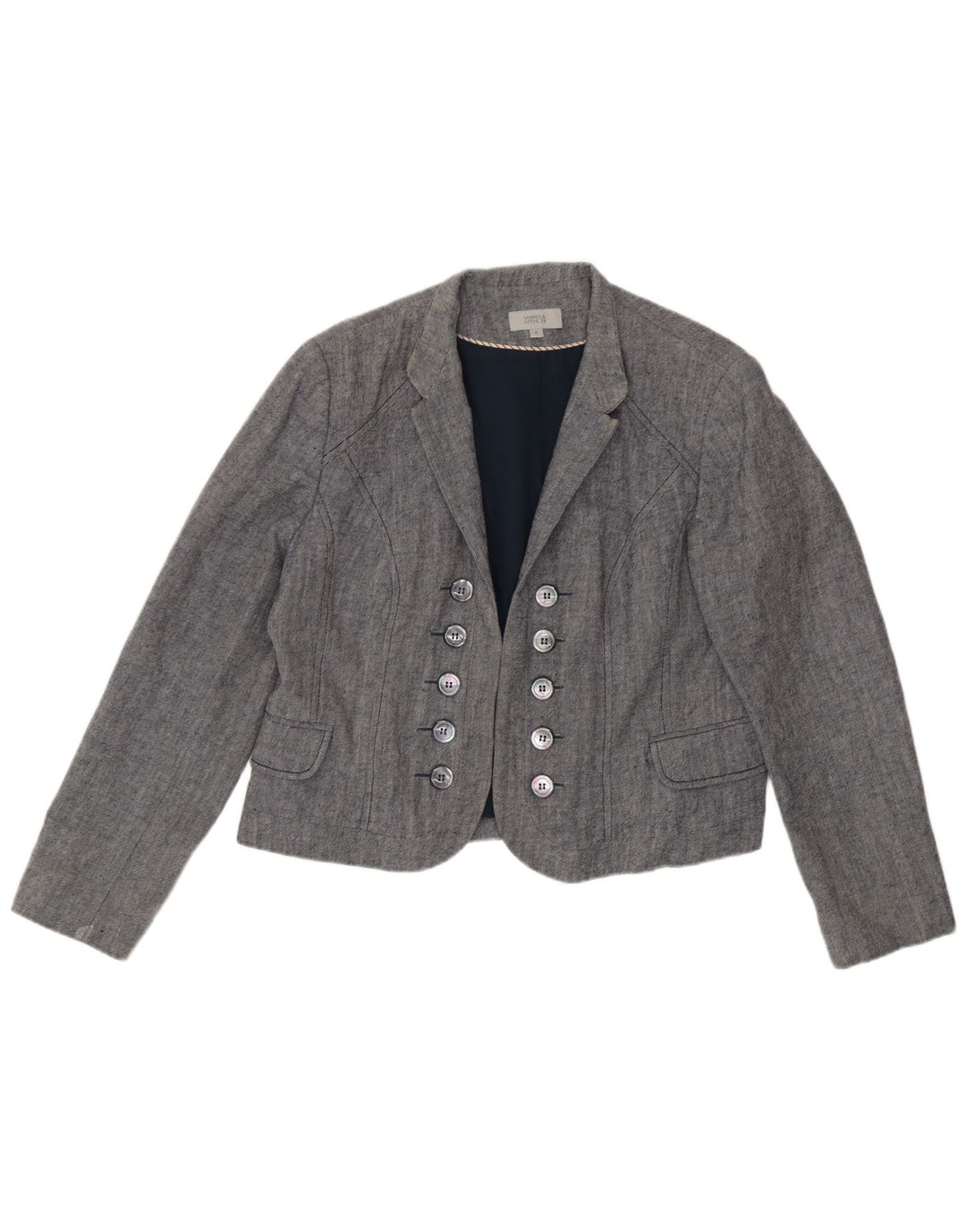 Jachetă Bolero pentru femei Marks & Spencer UK 18 XL Bumbac albastru