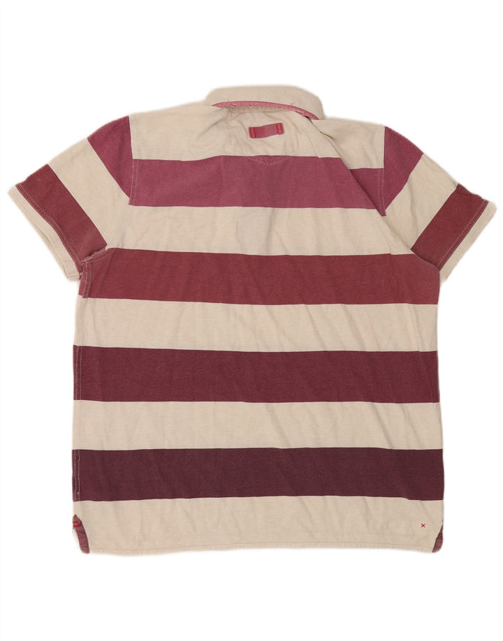 Tricou polo pentru bărbați Fat Face XL, bumbac cu dungi maro