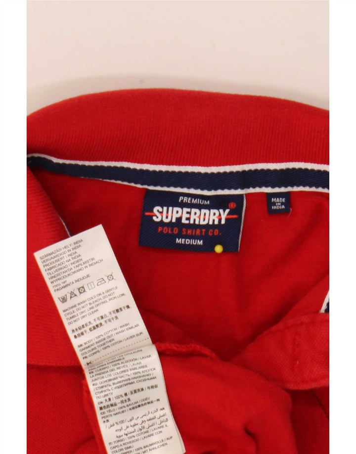 Tricou polo pentru bărbați Superdry, bumbac roșu mediu