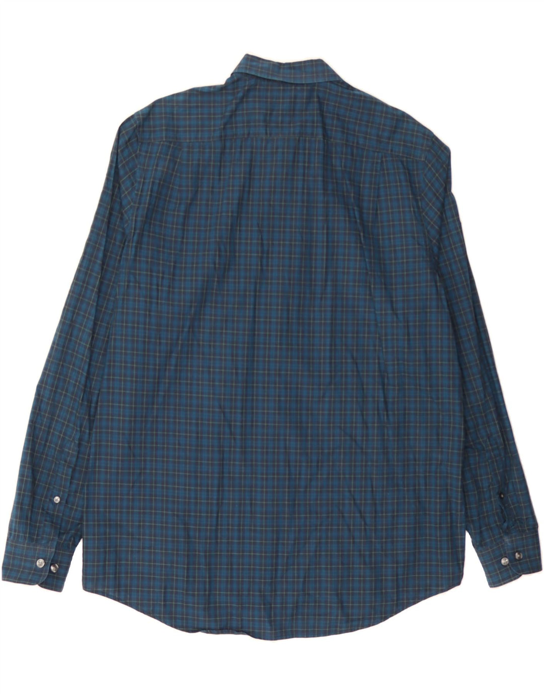 MICHAEL KORS Mens Tailored Fit Shirt XL Blue Check Cotton Vintage Michael Kors and Second-Hand Michael Kors from Messina Hembry 
