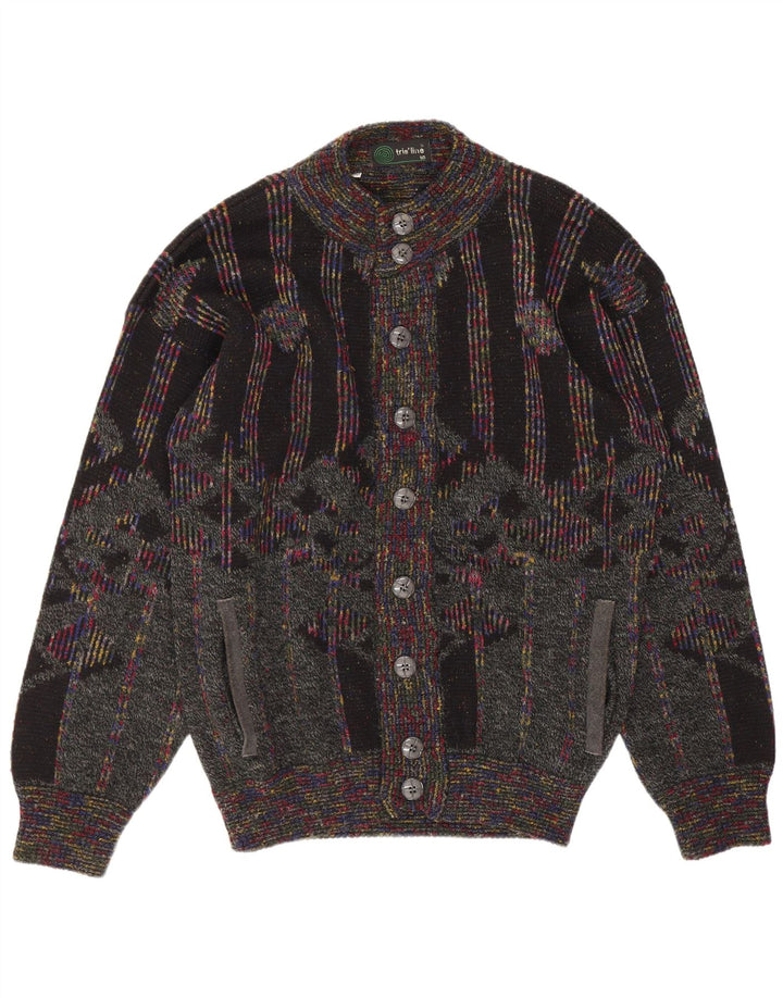 Tris Line Pulover Cardigan Bărbați IT 50 Mediu Lână Geometrică Multicoloră