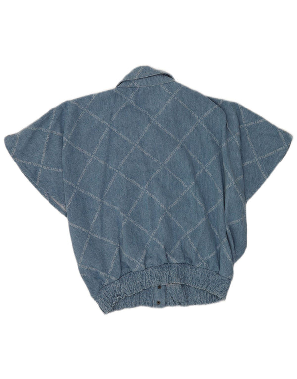 Cămașă de blugi cu mânecă scurtă pentru femei Karl Lagerfeld UK 10 Small Blue