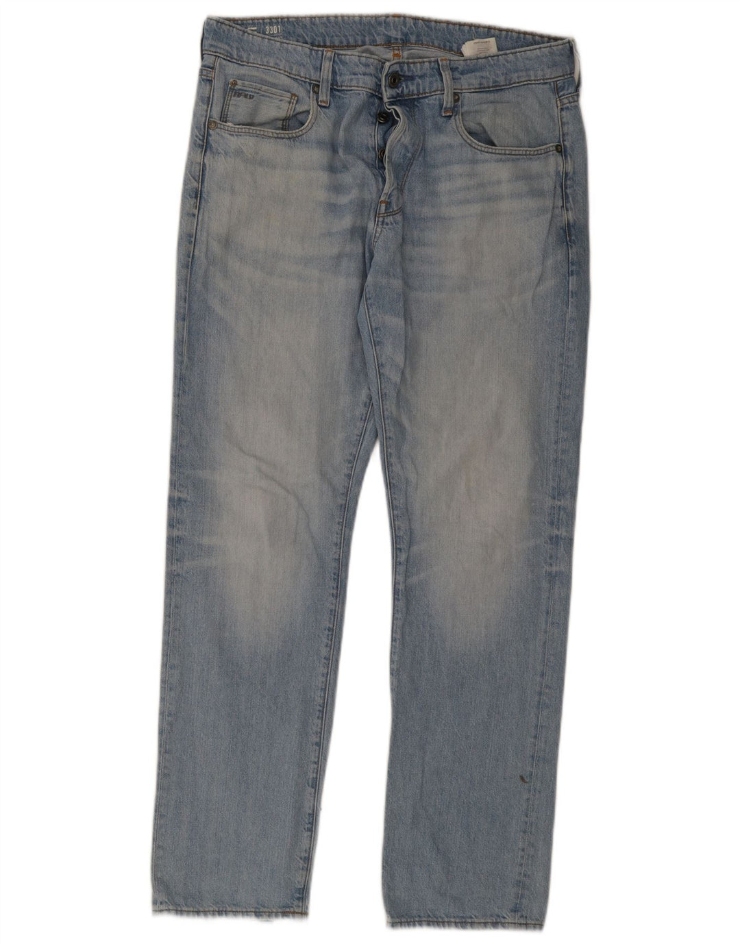 Blugi G-Star 3301 Slim pentru bărbați W34 L32 Albastru