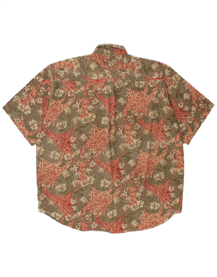 Cămașă cu mânecă scurtă pentru bărbați COMPAGNIE, mare kaki, viscoză florală