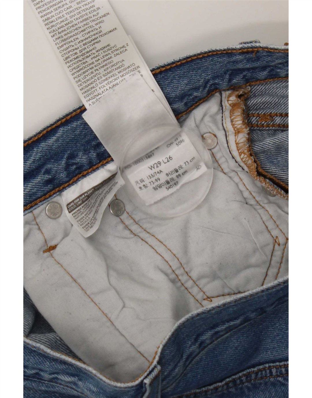 Blugi drepti pentru bărbați Levi's 501 W29 L26 Bumbac albastru