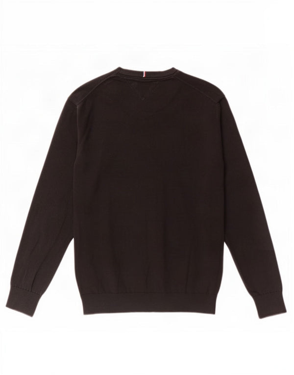 Pulover Tommy Hilfiger pentru bărbați, cu gât crew, bumbac mediu negru