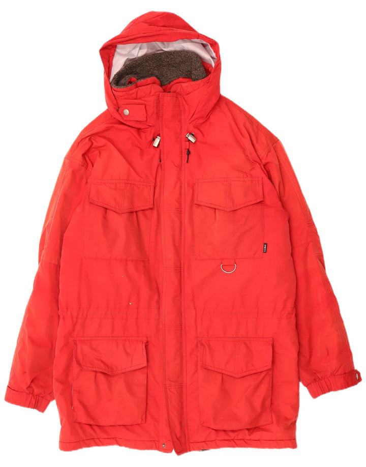 Jachetă de schi cu glugă pentru bărbați L.L.Bean UK 38 Poliester roșu mediu