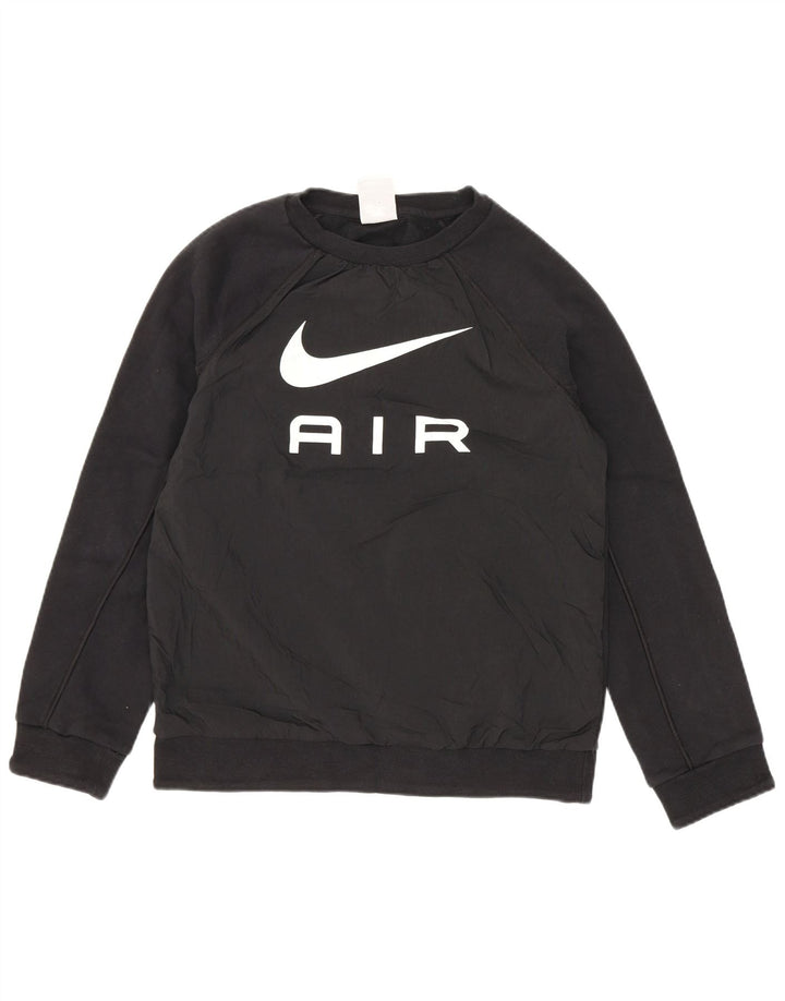Pulover Nike pentru băieți grafic 10-11 ani bumbac negru mediu