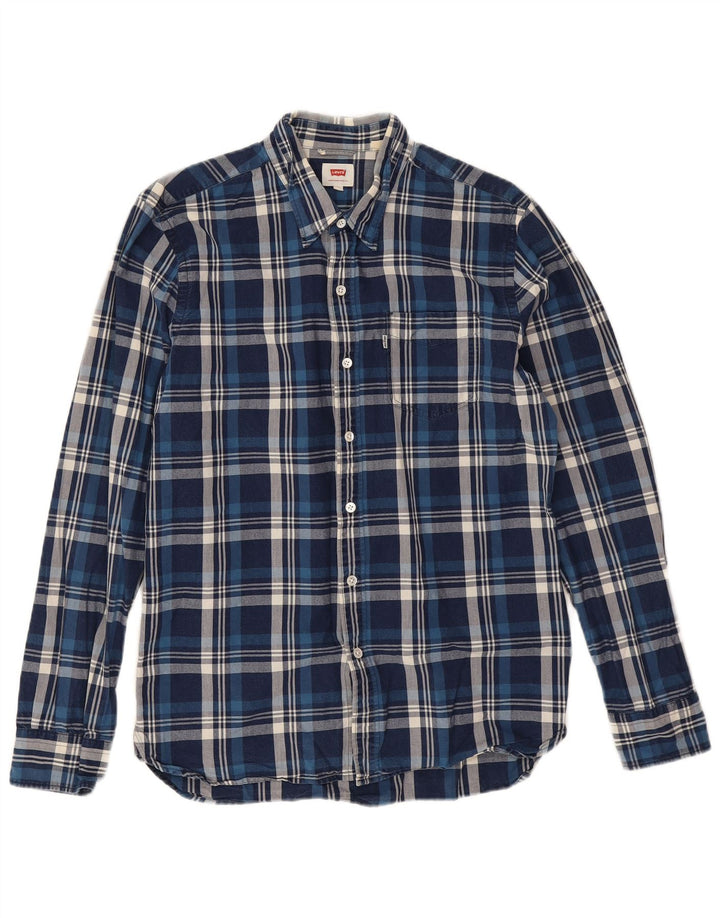 Cămașă Levi's pentru bărbați, bumbac cu carouri medie bleumarin