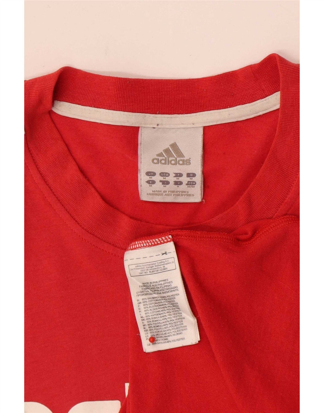 Tricou grafic pentru bărbați Adidas Top, bumbac roșu mediu