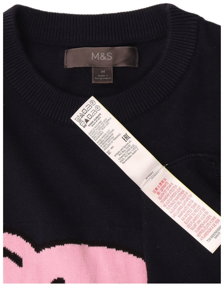 Pulover pentru bărbați Marks & Spencer, cu gât crew, cu imprimeu animal mediu, albastru bleumarin