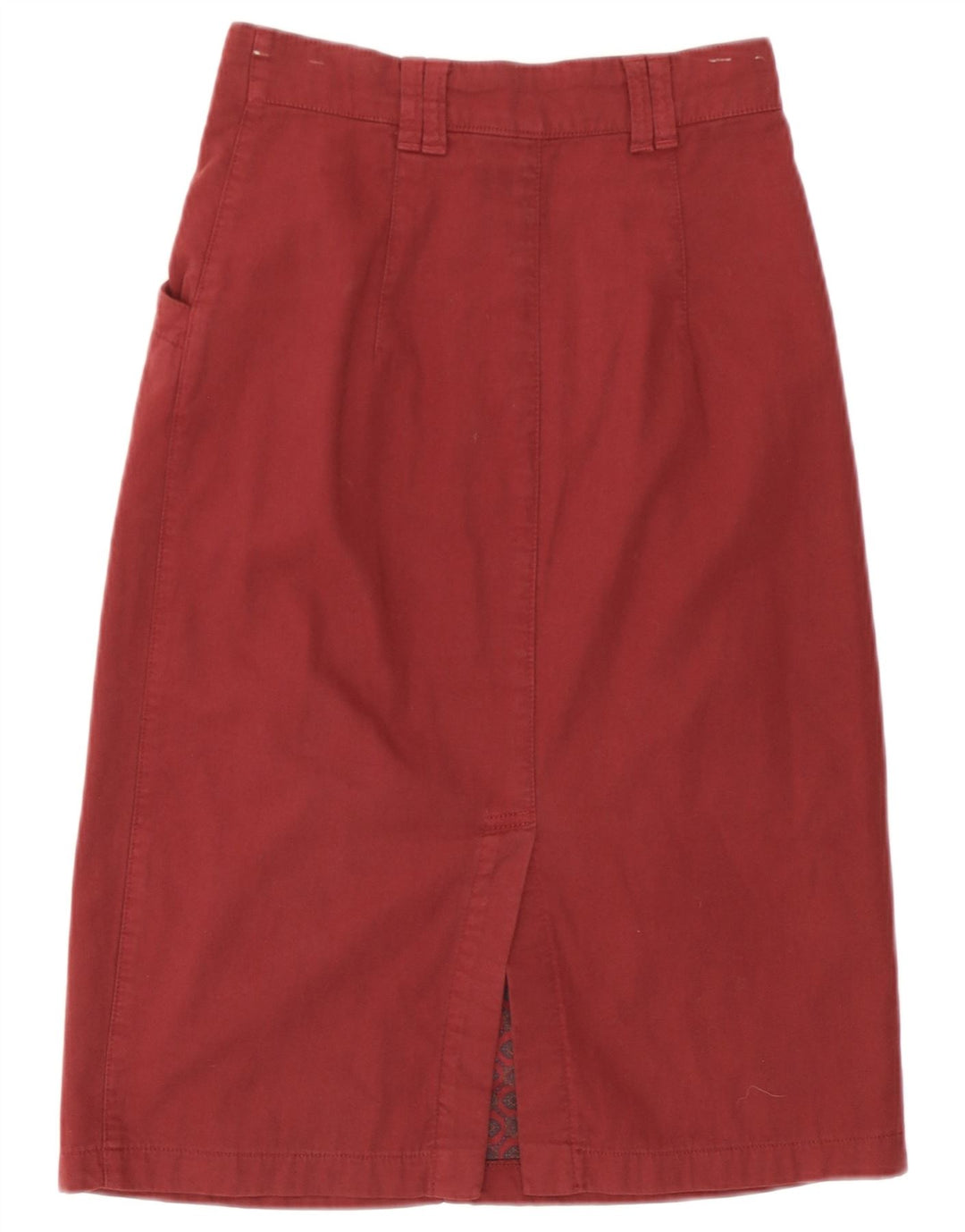 Fusta Midi Vintage pentru Damă IT 40 Medium Burgundy Bumbac